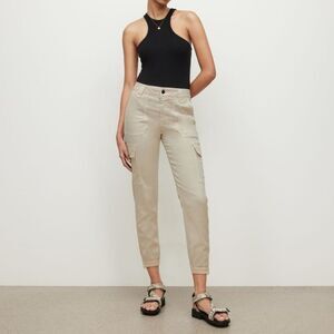 All Saints Women's NOLA HIGH-RISE CARGO JOGGERS Beige White